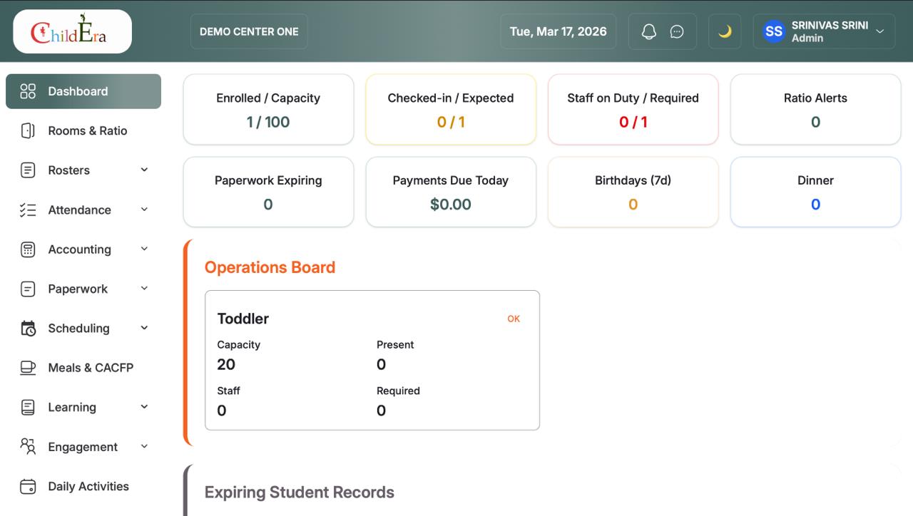 Childcare Software Management screenshot