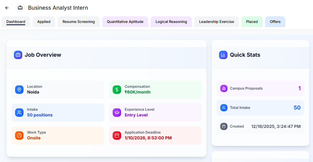 Campus Hiring screenshot