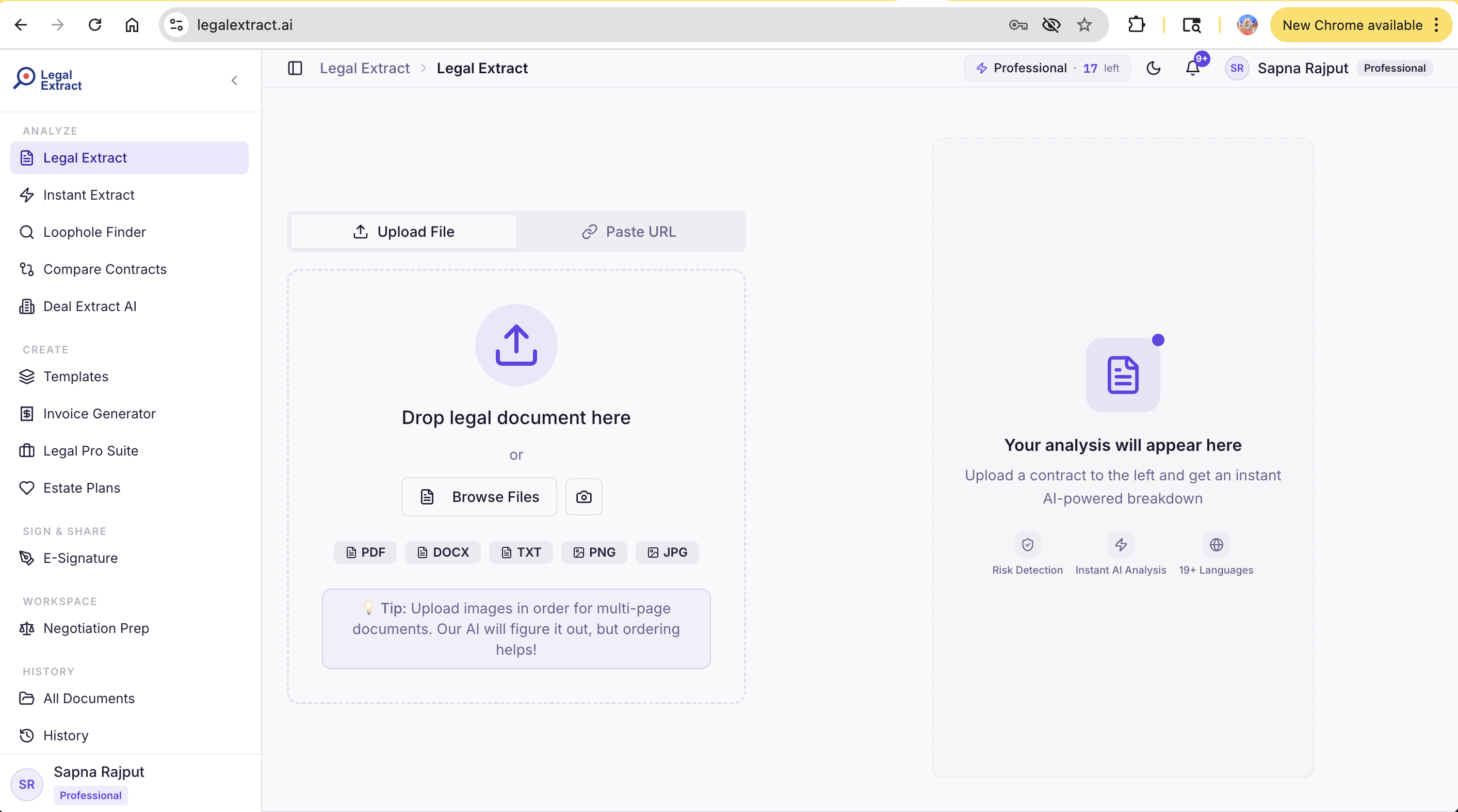 LegalExtract AI screenshot