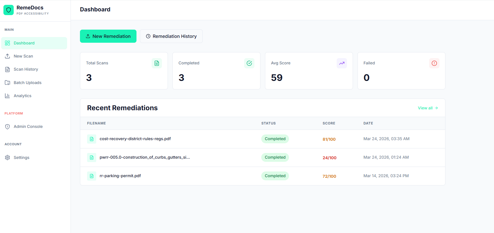 RemeDocs screenshot