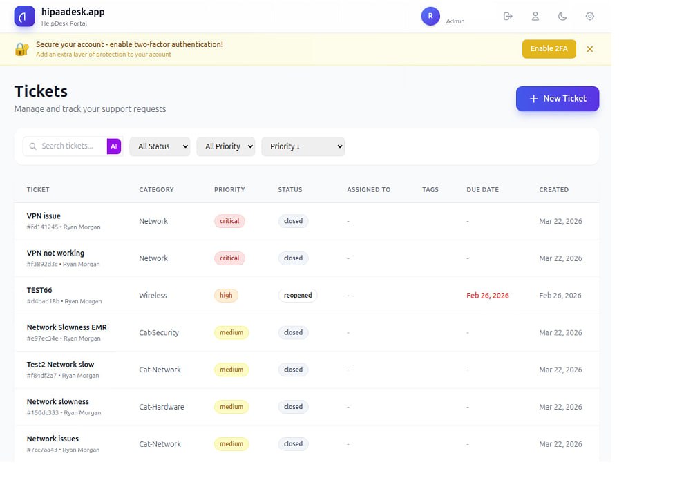 HIPAADesk.app screenshot