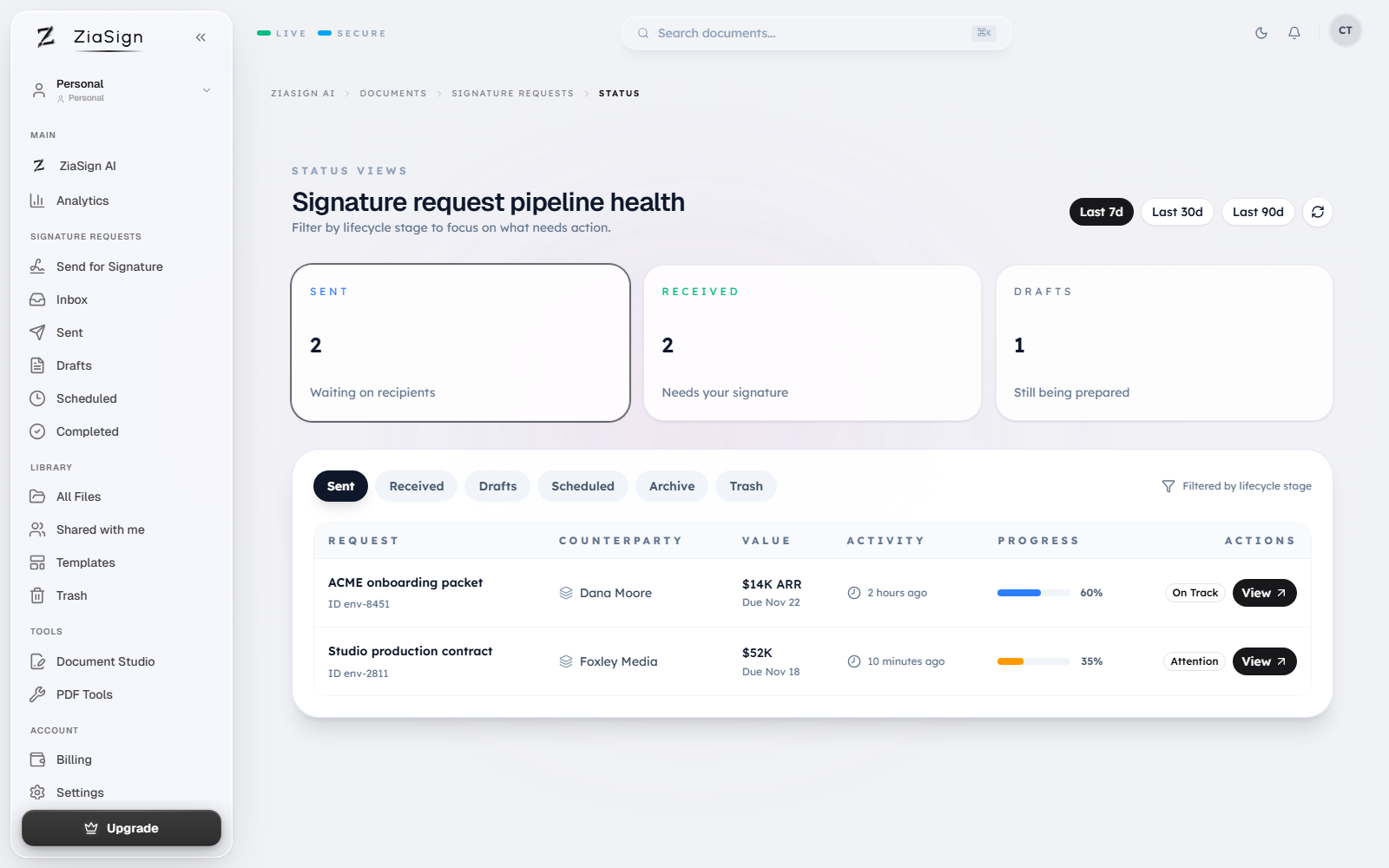 ZiaSign screenshot