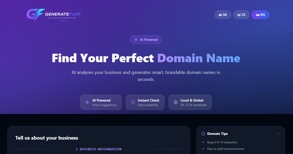 GenerateFast screenshot