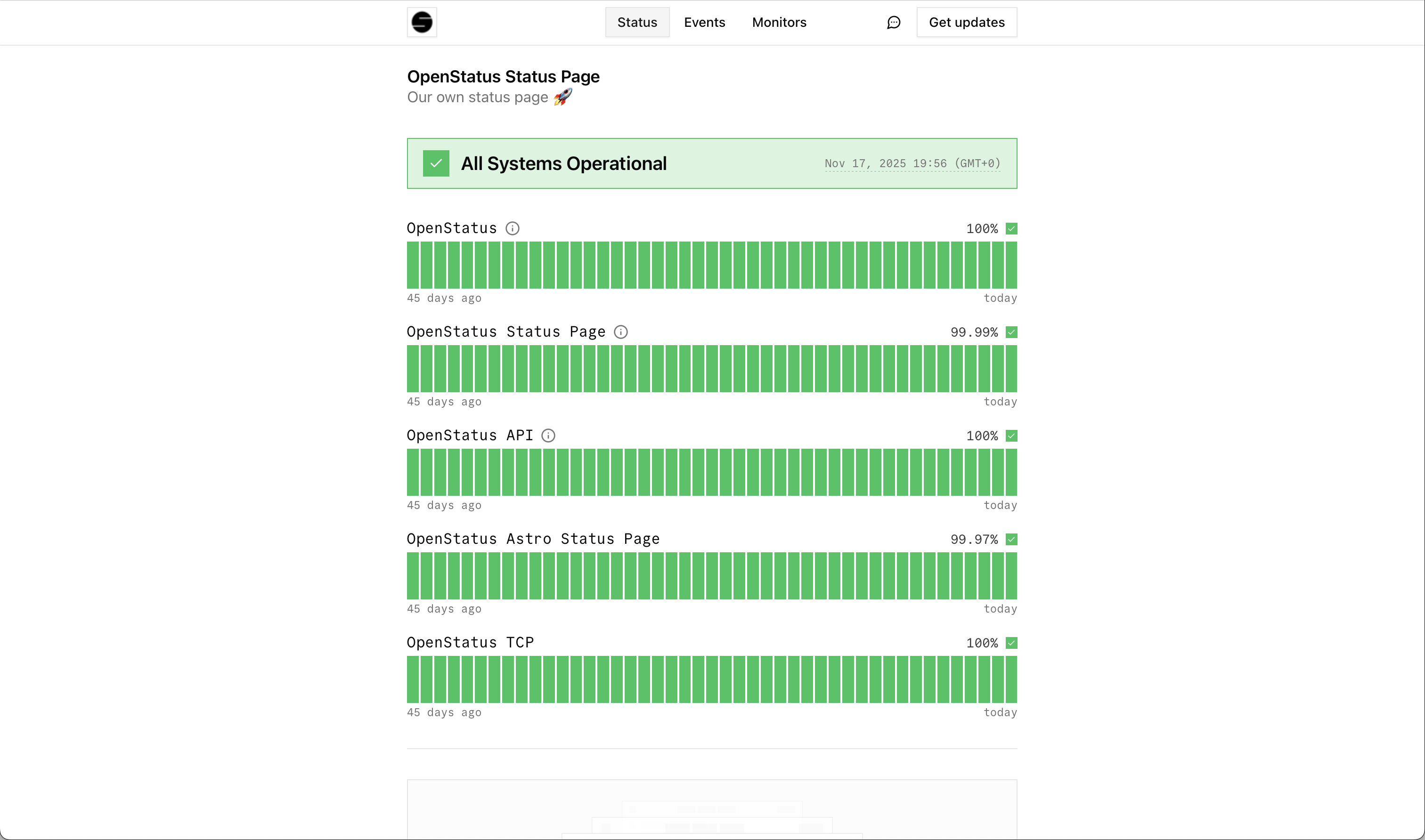 OpenStatus screenshot