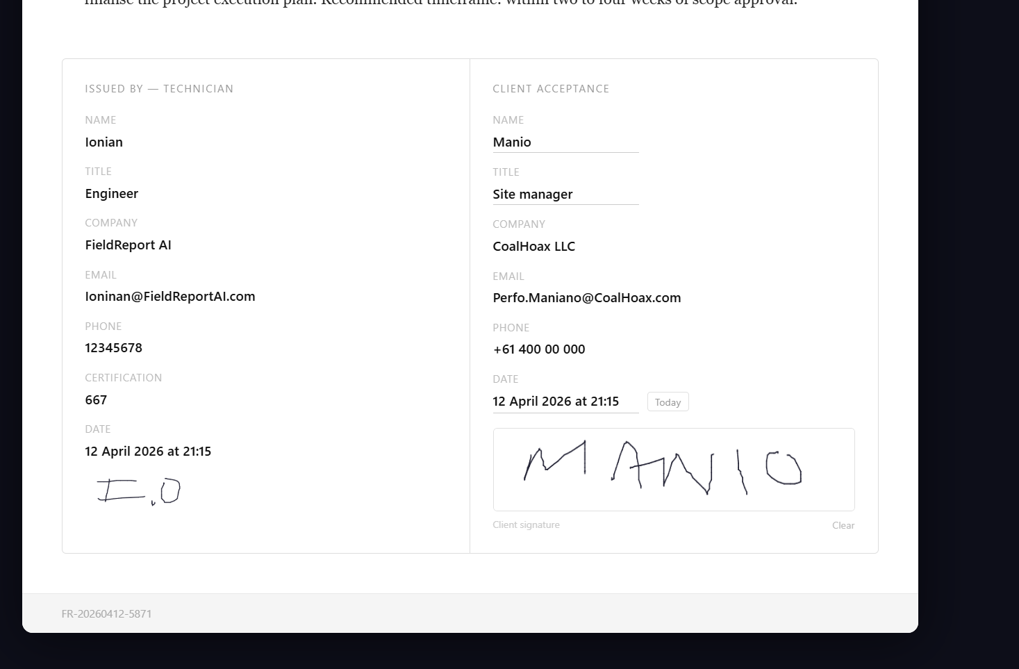 FieldReport AI screenshot