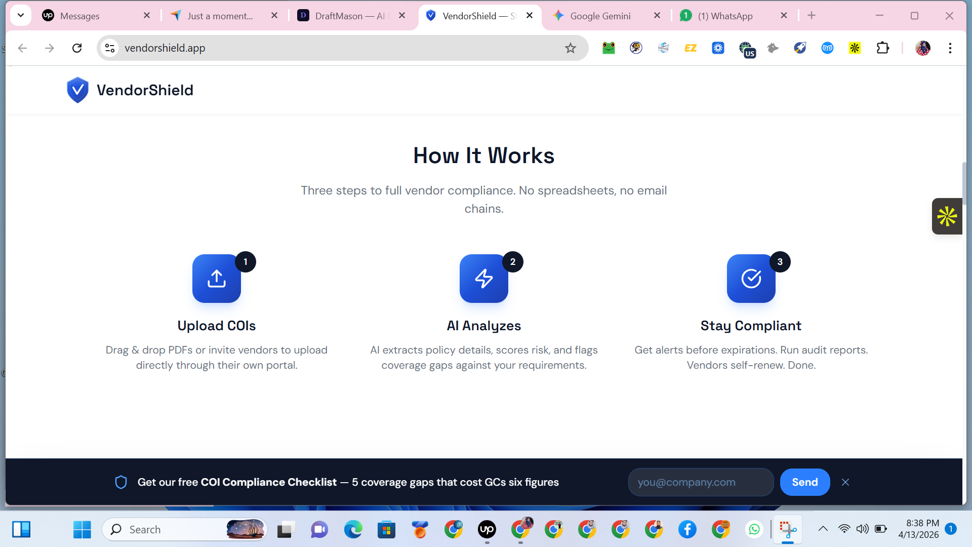 Vendorshield screenshot