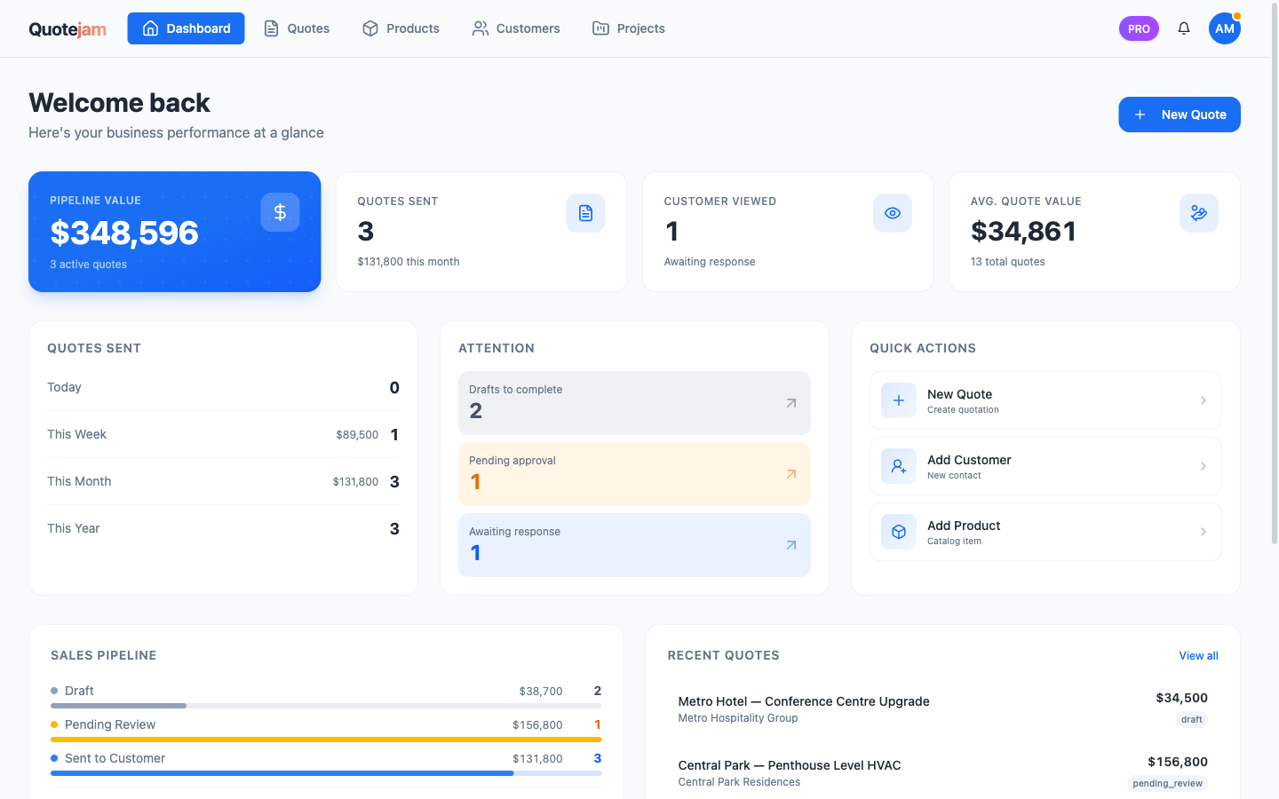 Quotejam screenshot
