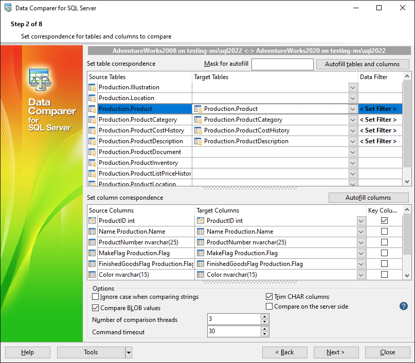EMS Data Comparer for SQL Server screenshot