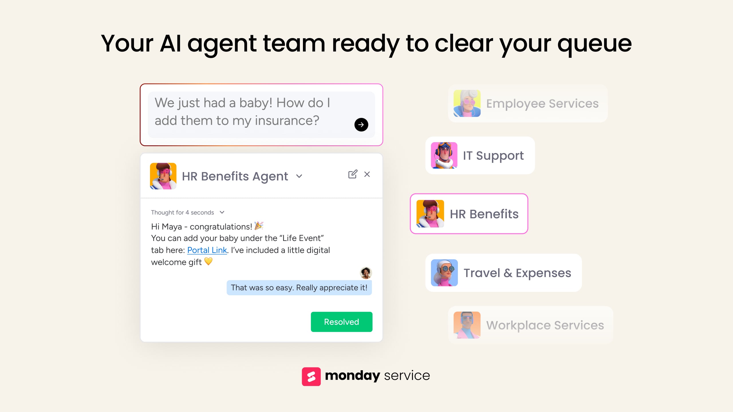 monday service screenshot