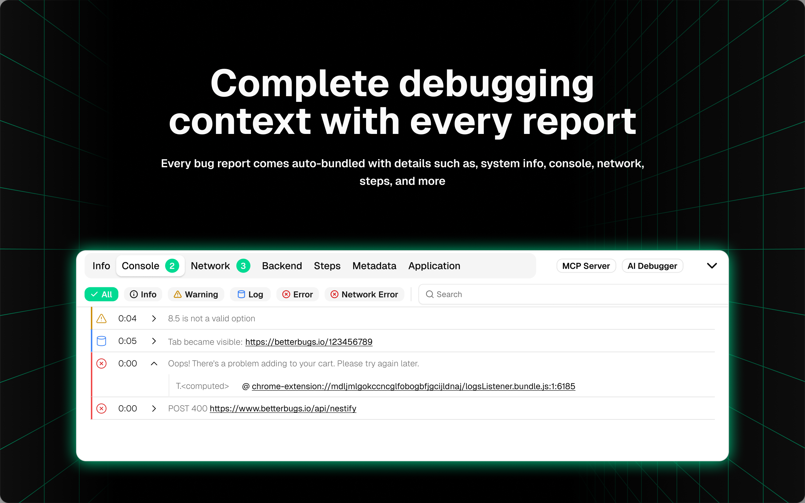 BetterBugs screenshot