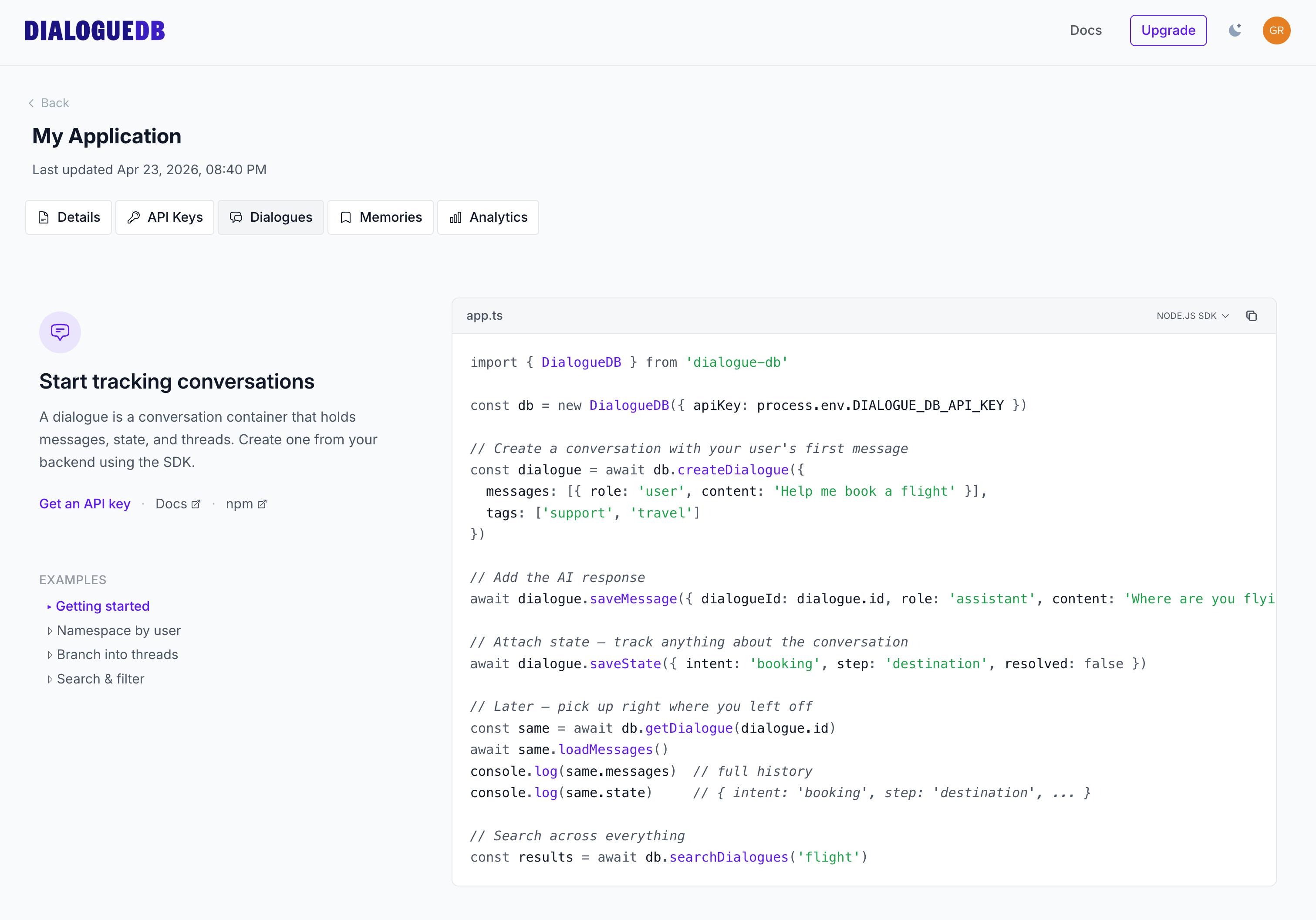 DialogueDB screenshot