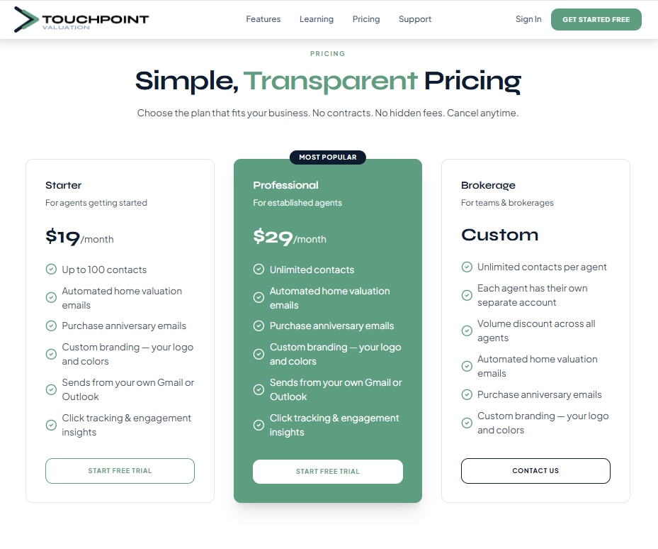 Touchpoint Valuation screenshot