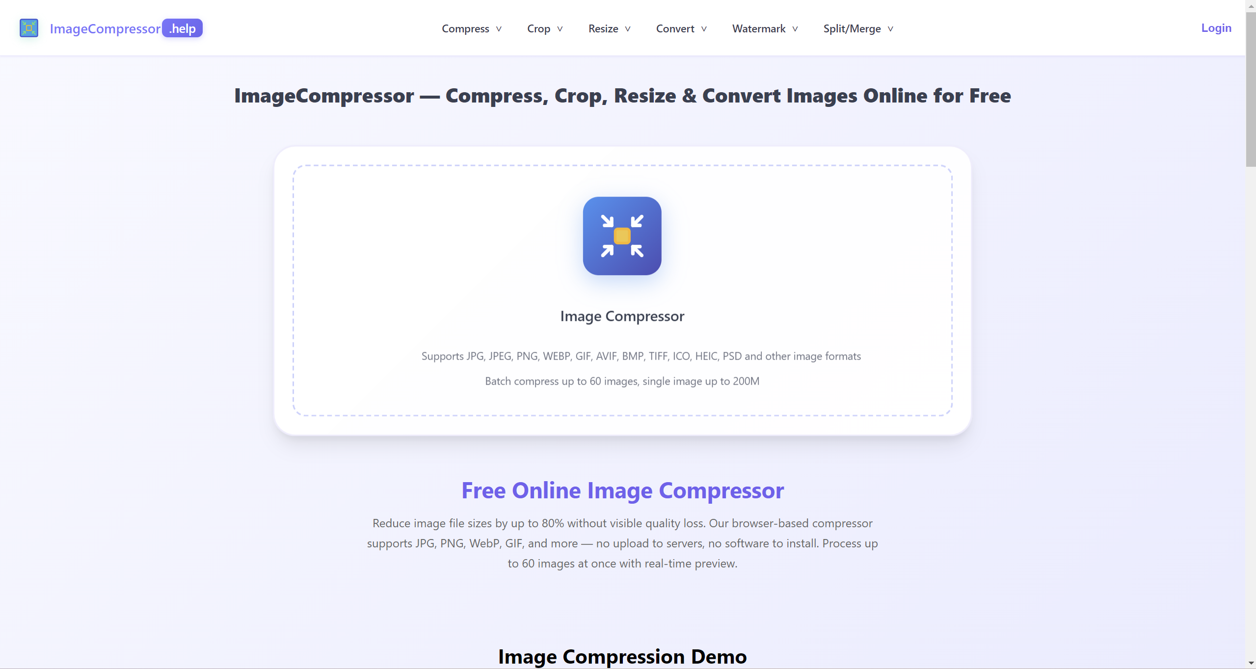 ImageCompressor.help screenshot