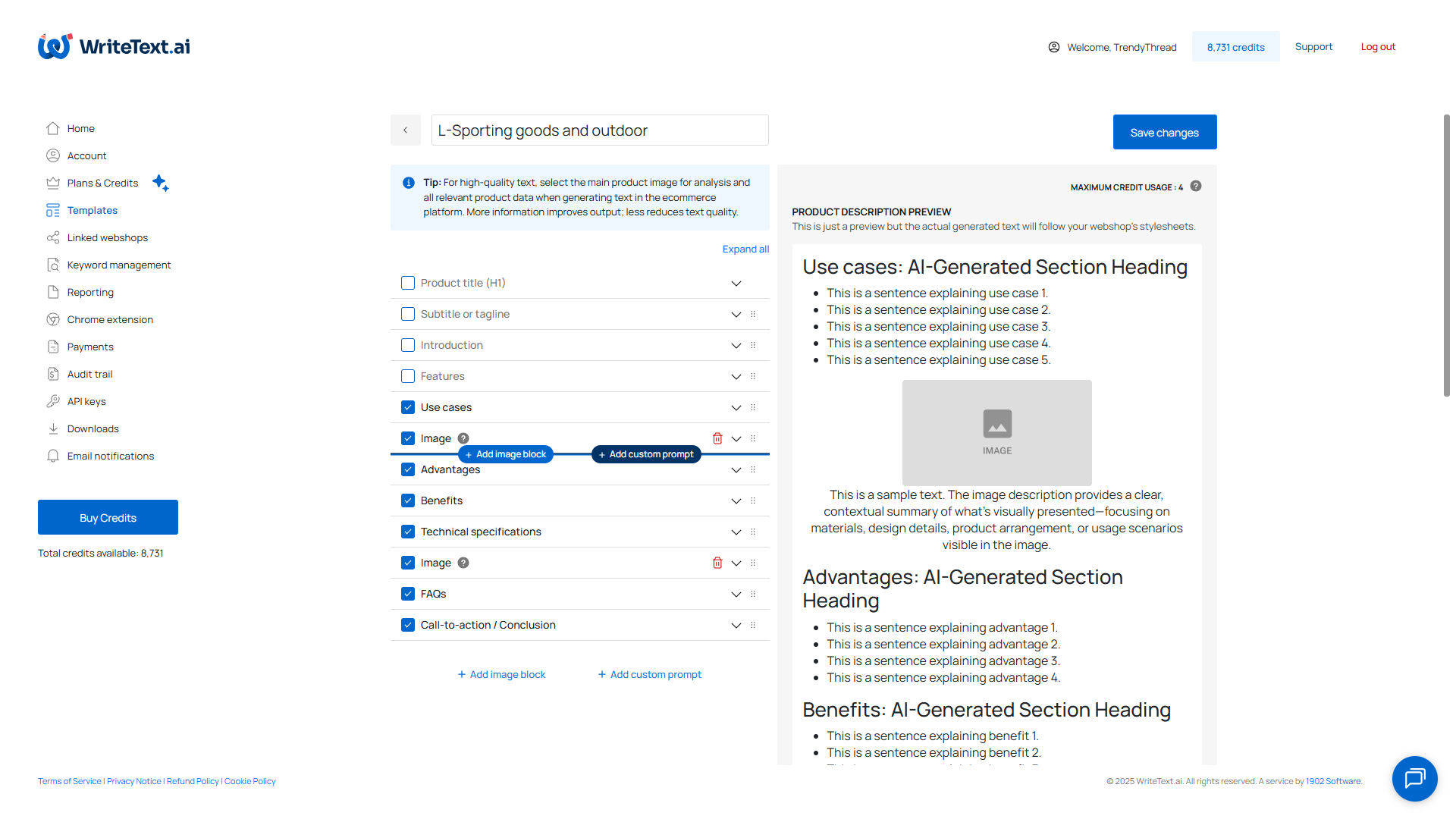 WriteText.ai for Shopify screenshot