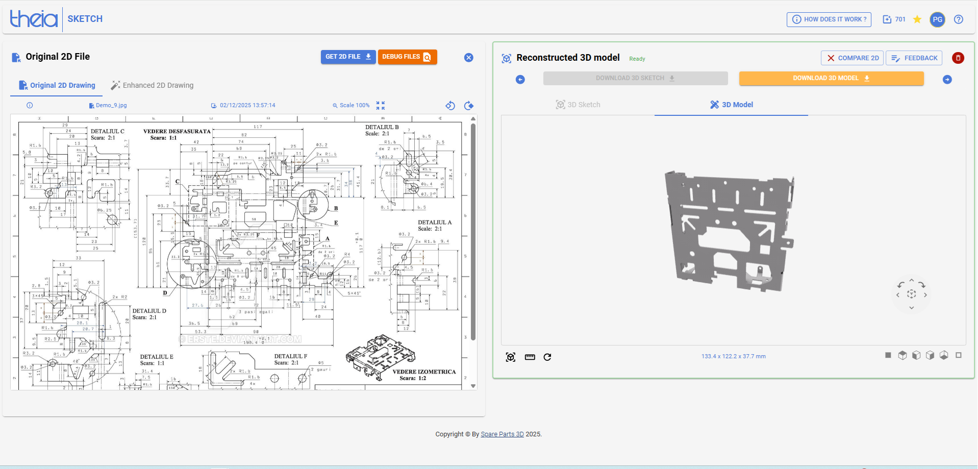 Theia 2D3D screenshot