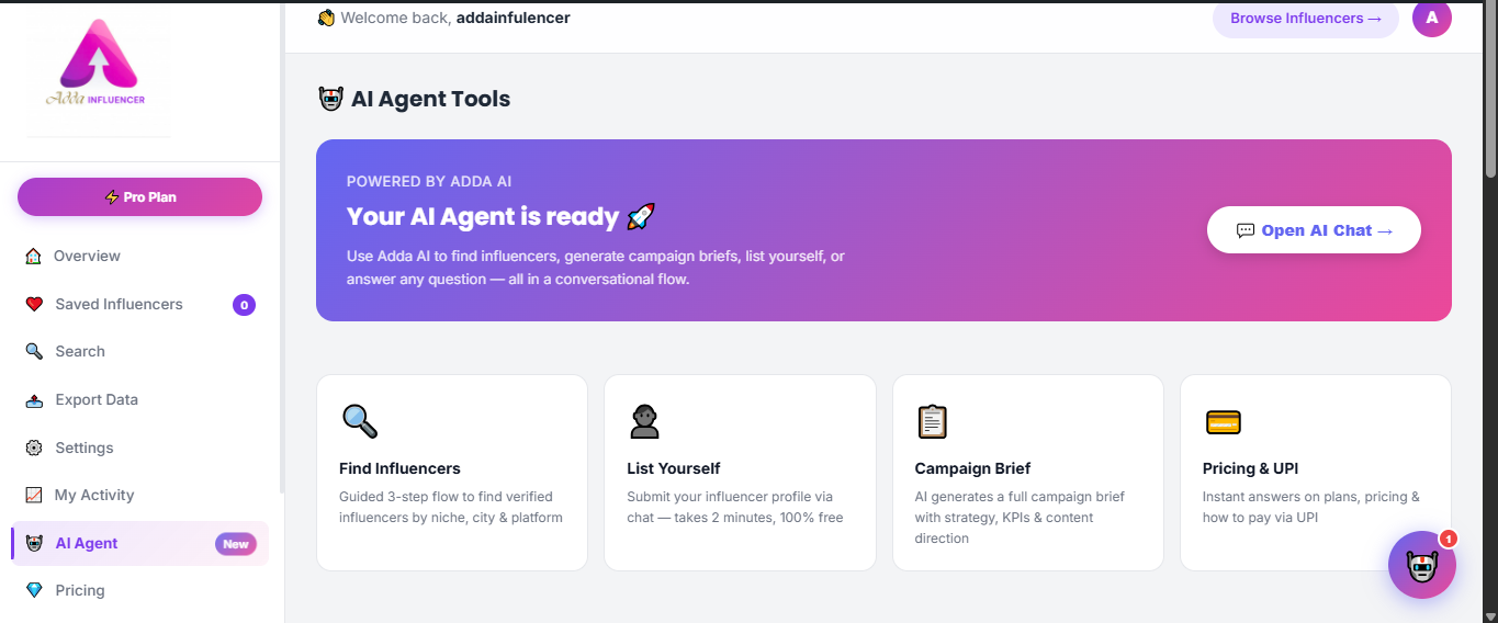 Adda Influencer screenshot