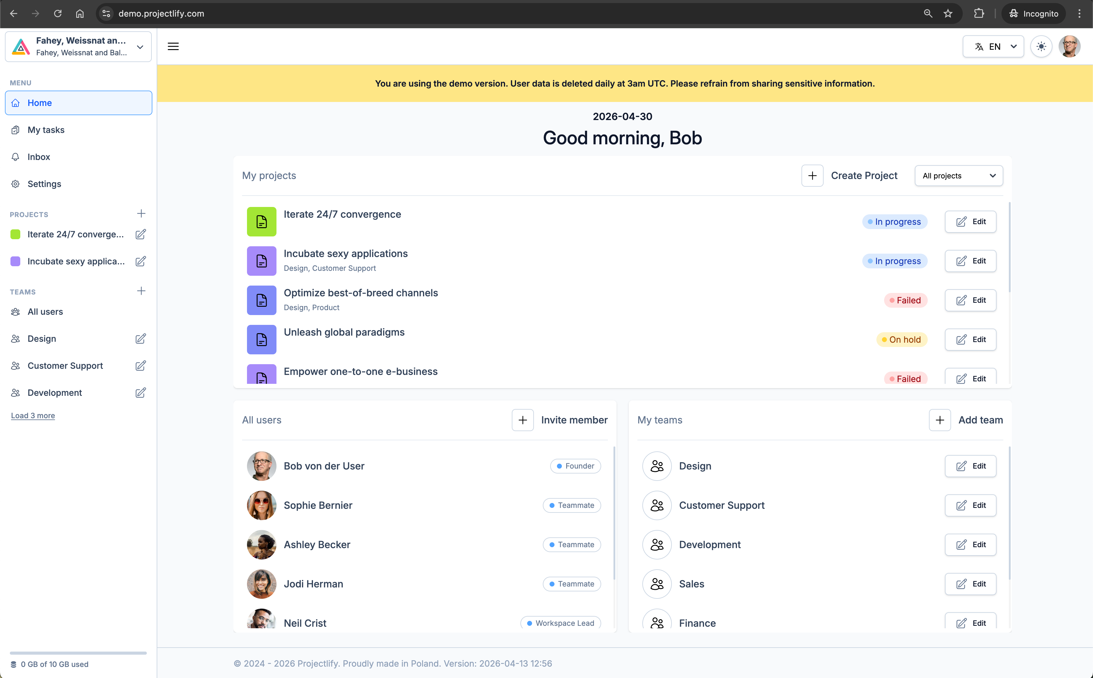 Projectlify screenshot