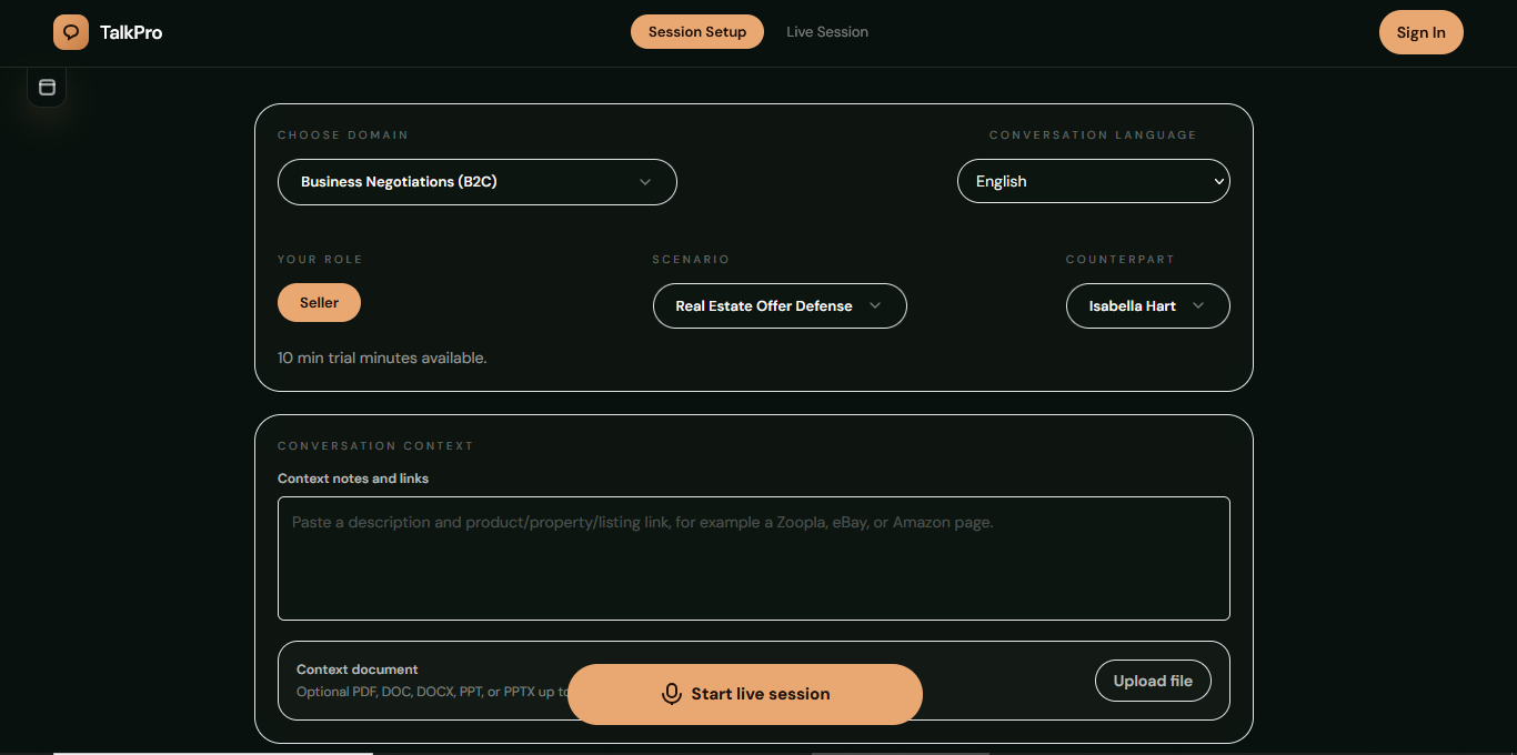 TalkPro screenshot