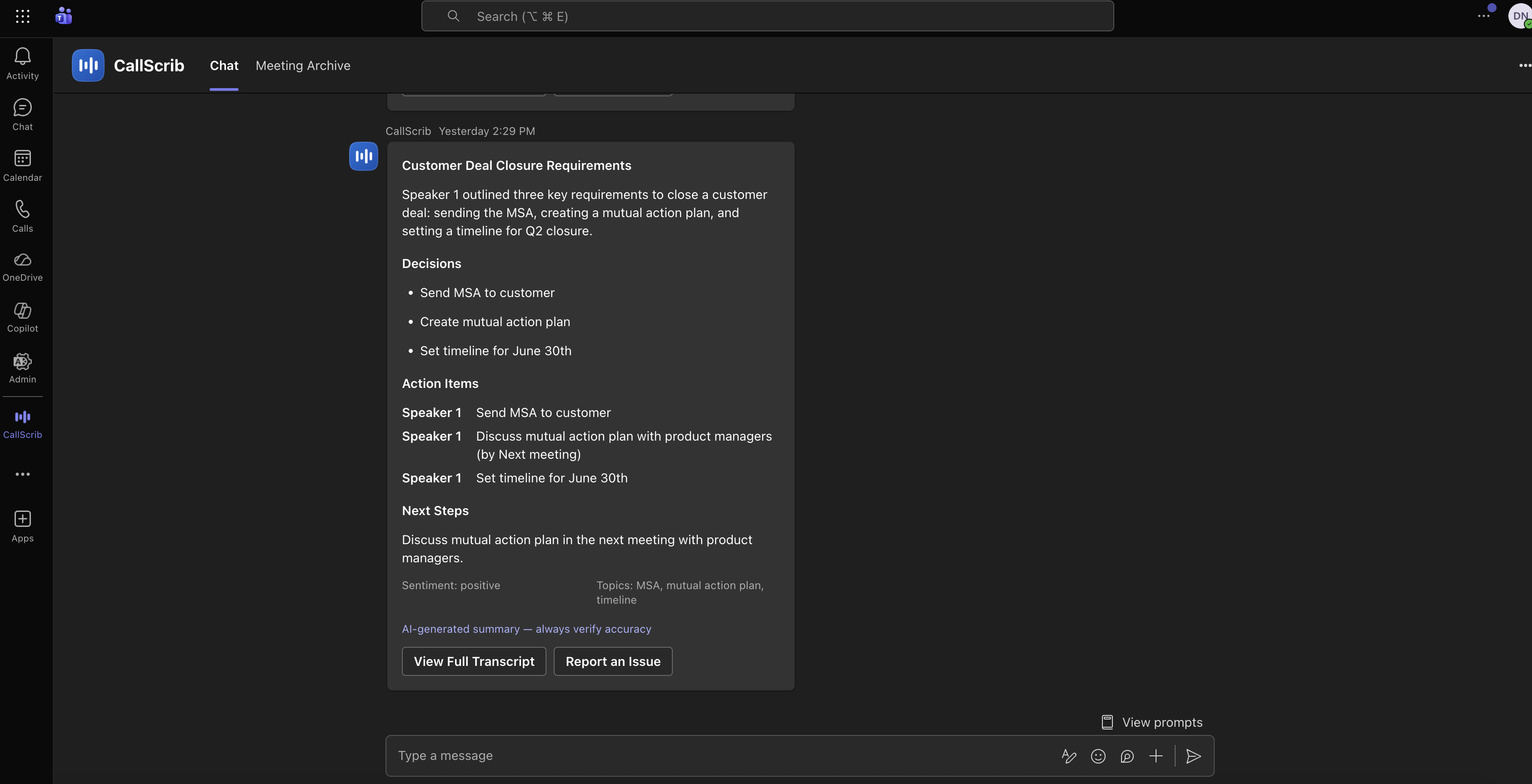 CallScrib screenshot
