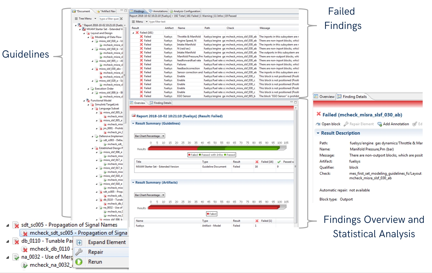 MES Model Examiner (MXAM) screenshot