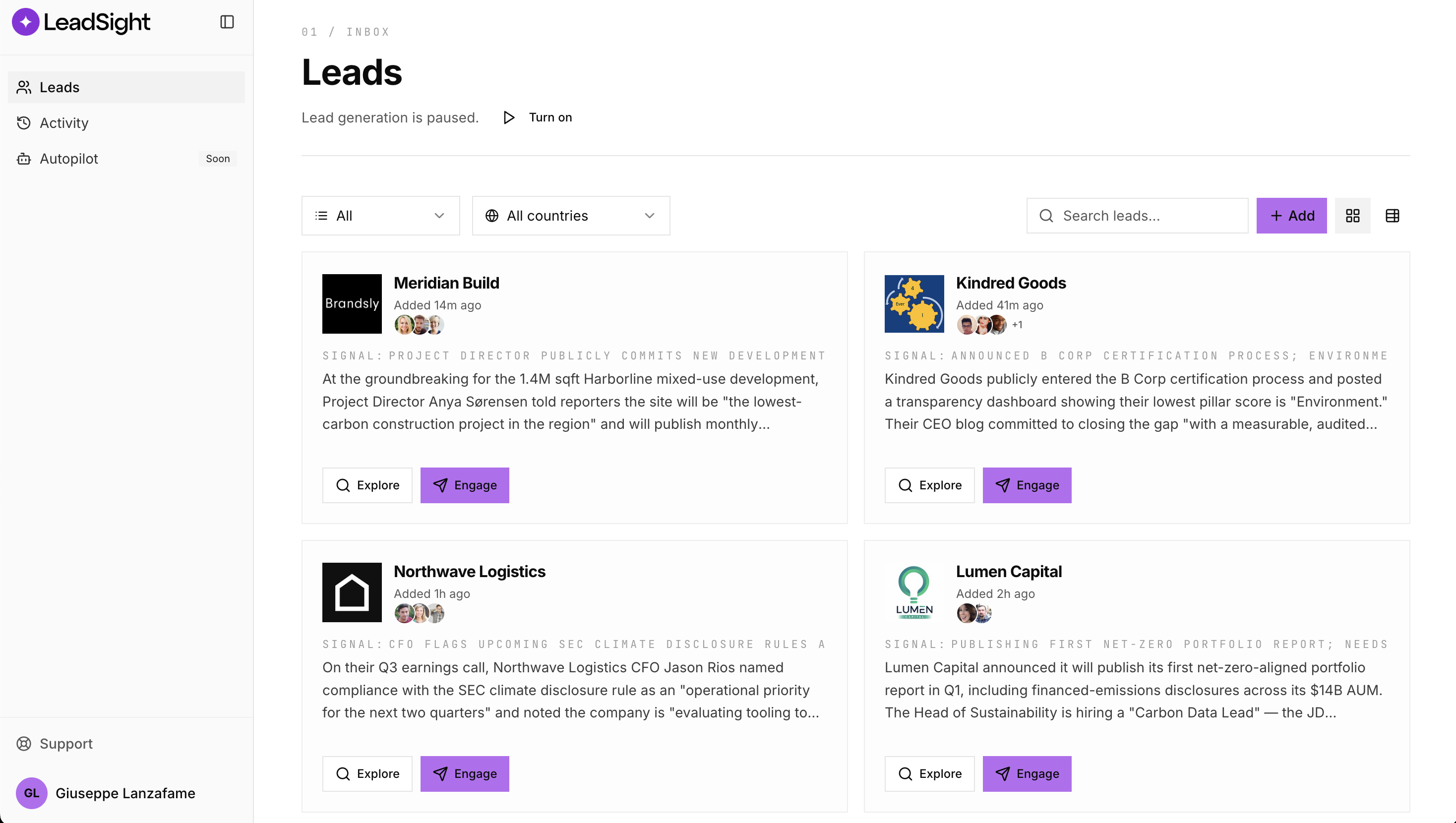 LeadSight screenshot