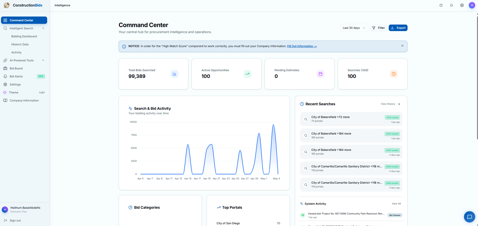 ConstructionBids.ai screenshot