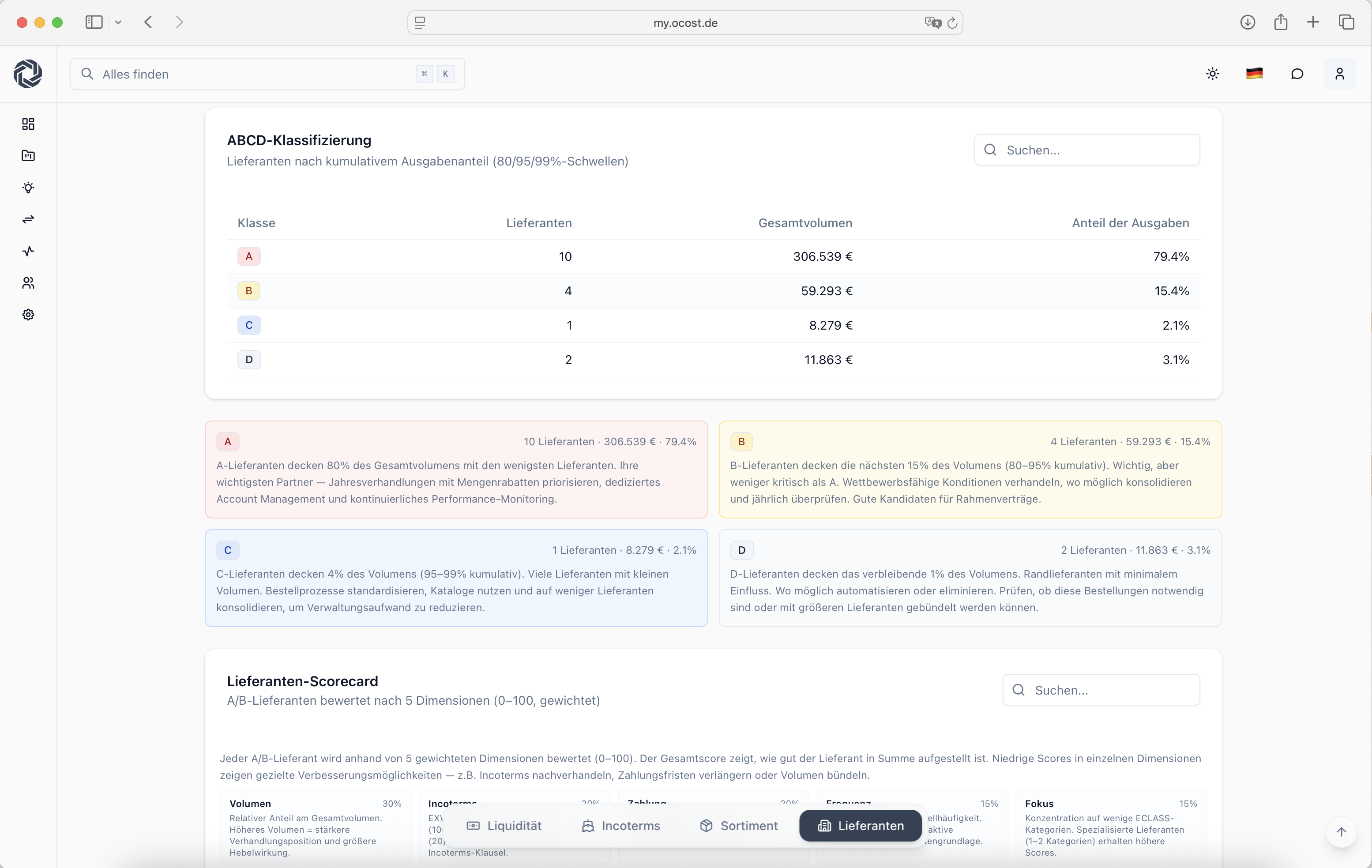 Ocost screenshot