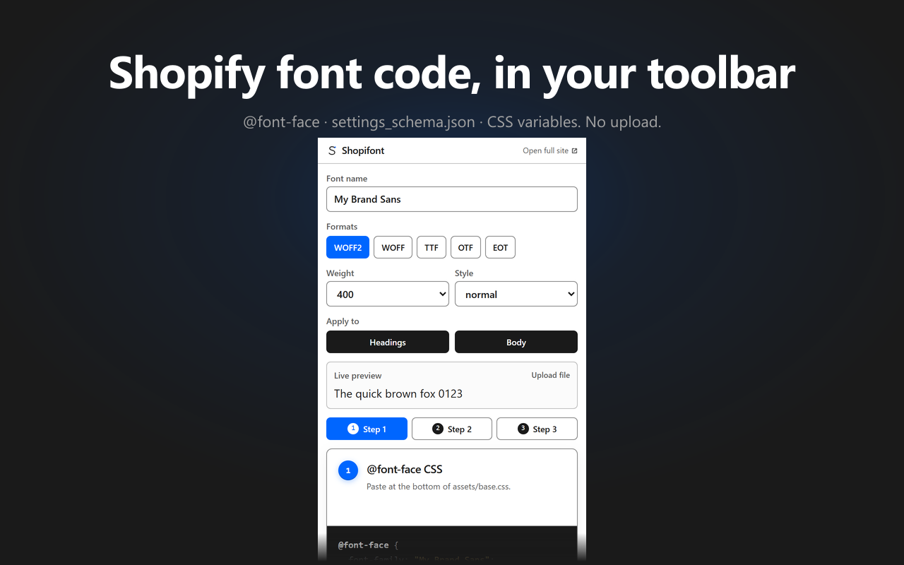 Shopifont screenshot