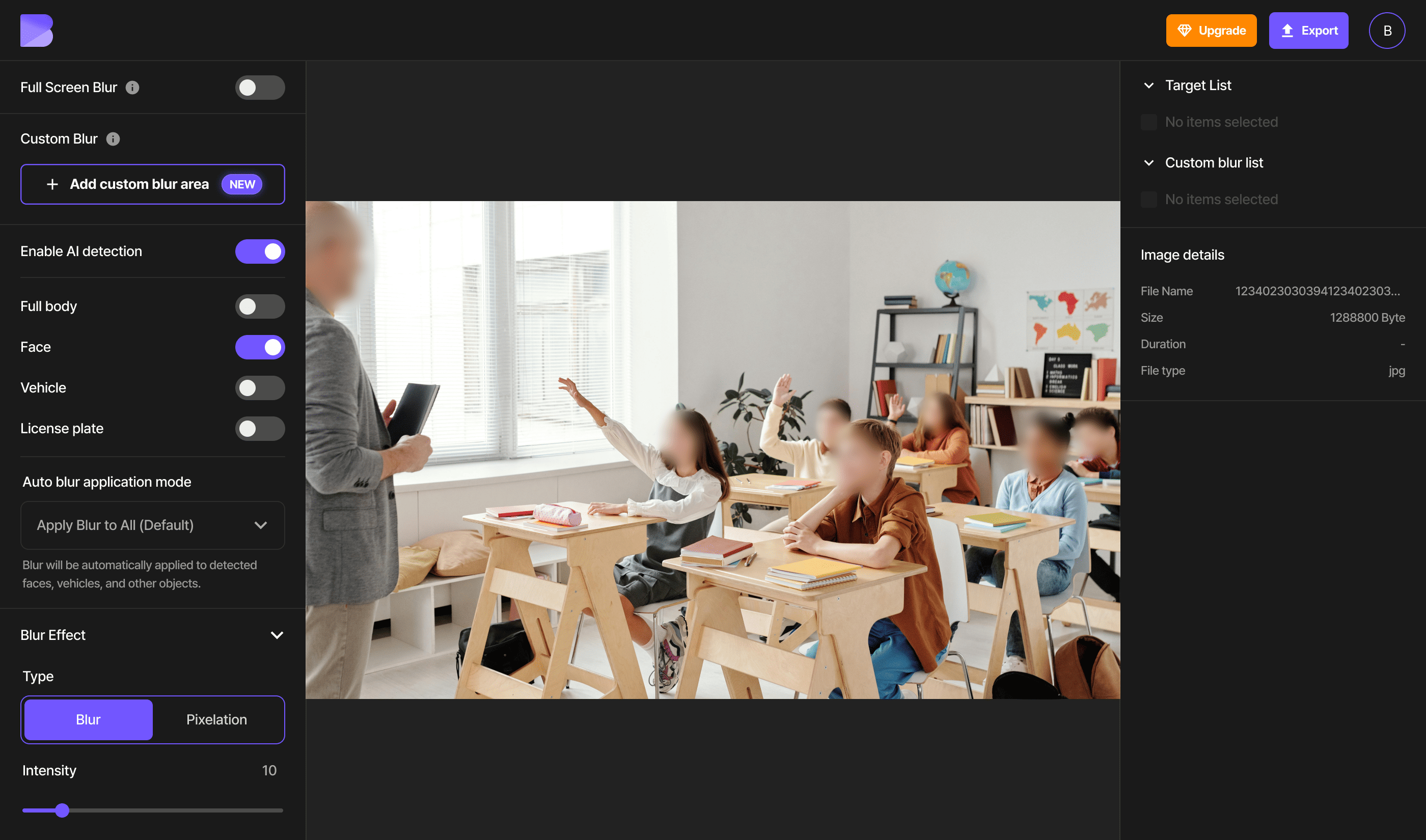 BlurMe screenshot