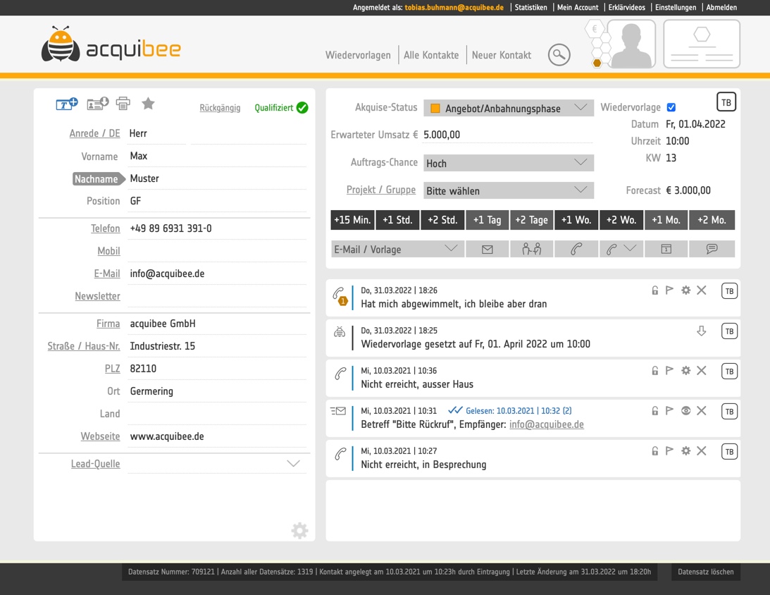 acquibee - B2B Sales Prospecting Software screenshot
