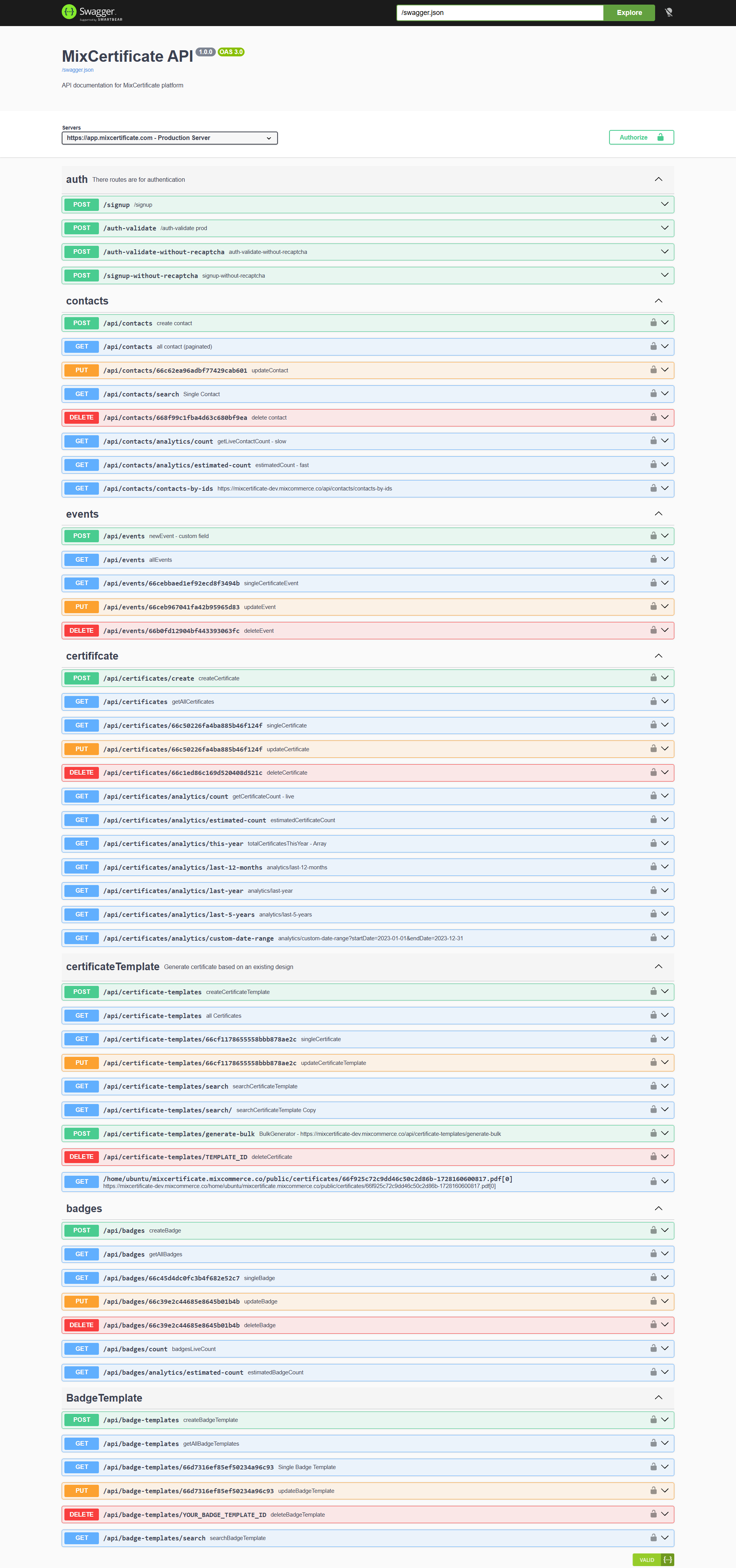 MixCertificate screenshot