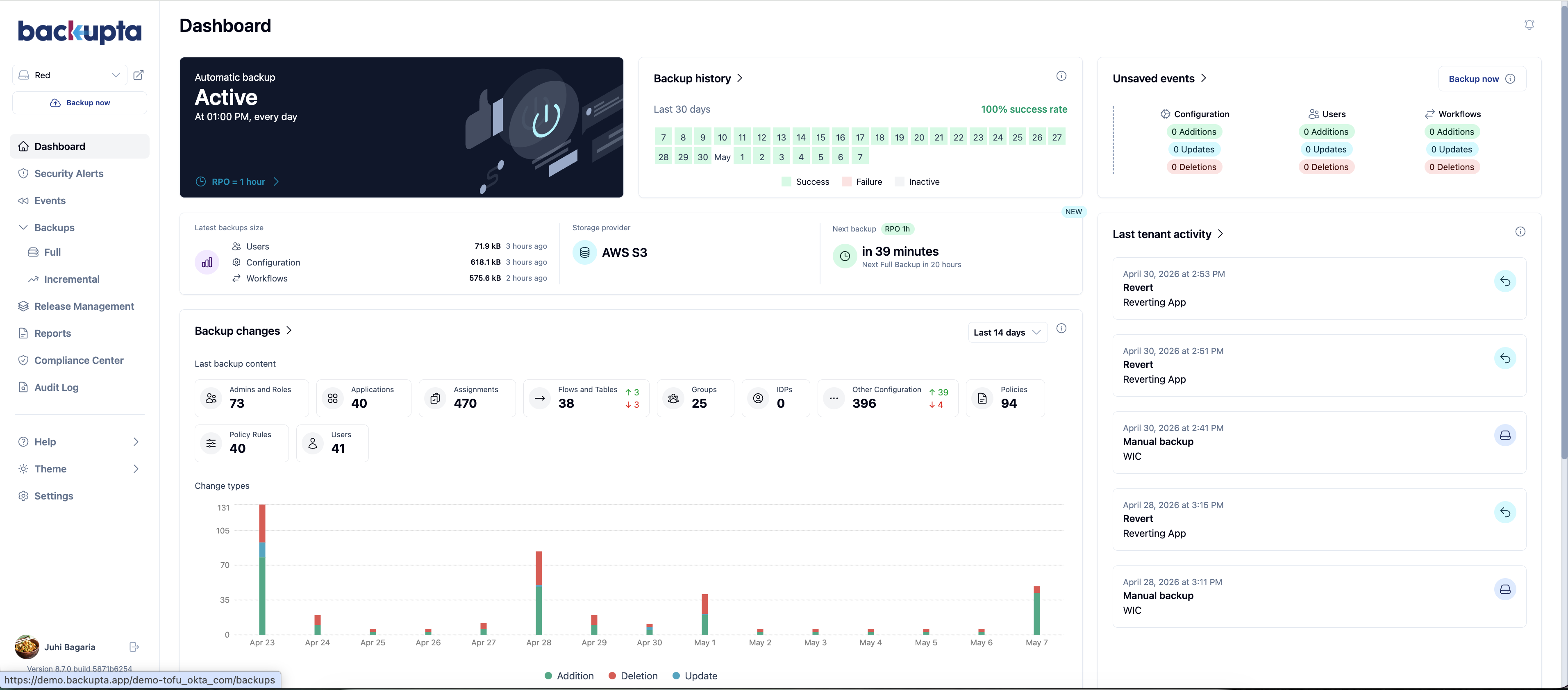 Backupta screenshot