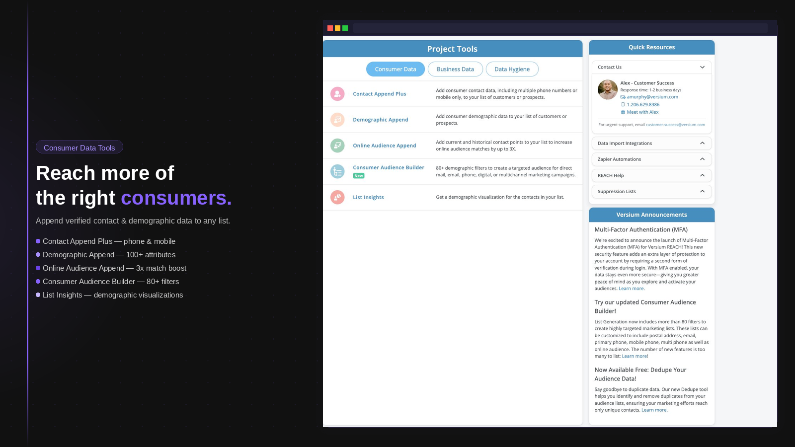 Versium REACH screenshot