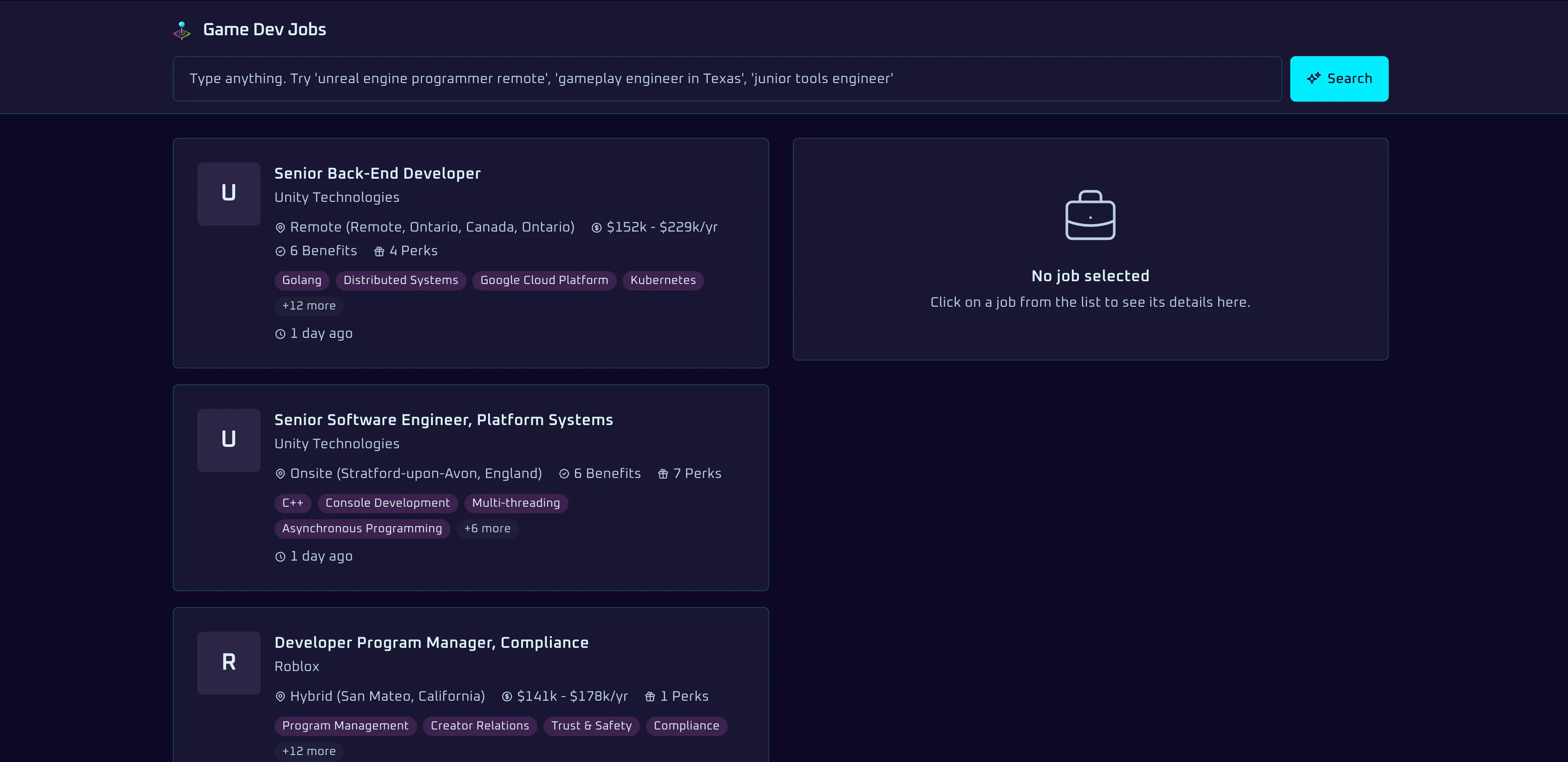 Game Dev Jobs screenshot