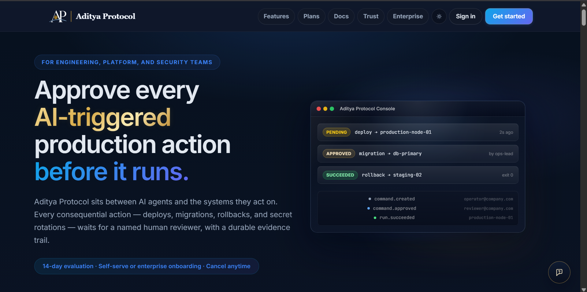 Aditya Protocol screenshot