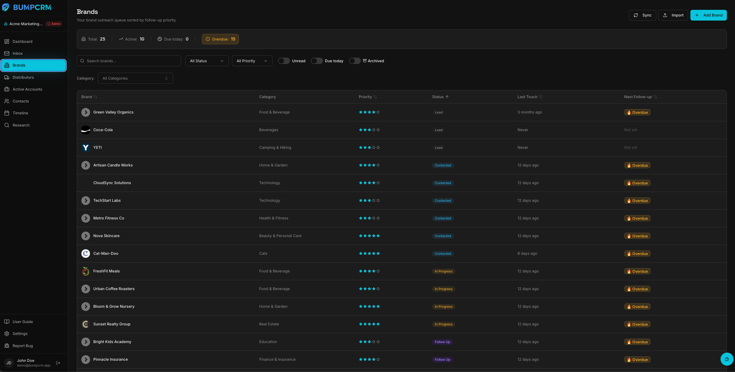 BumpCRM screenshot