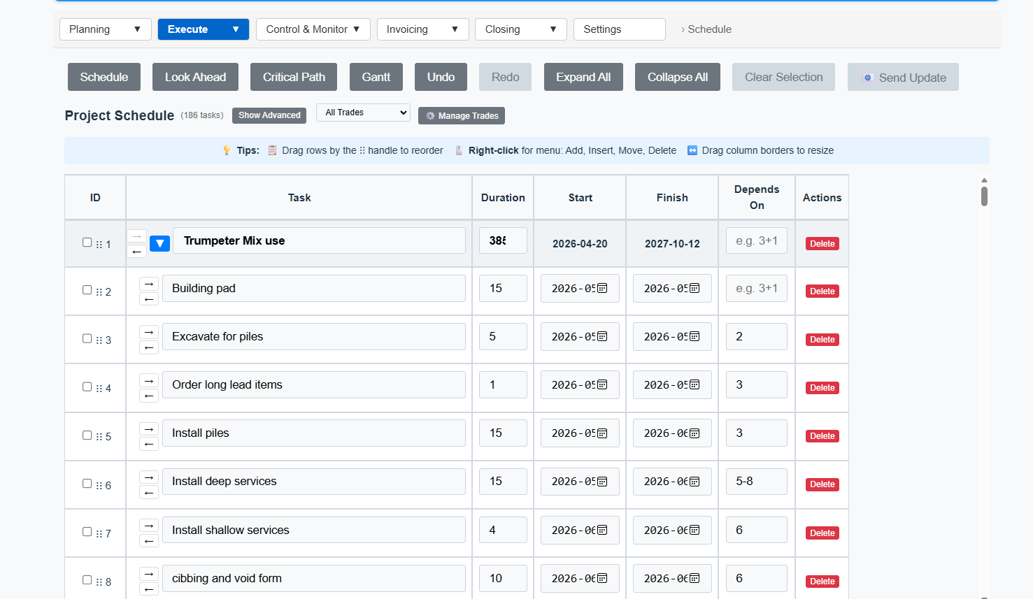 SSI Construction Manager screenshot