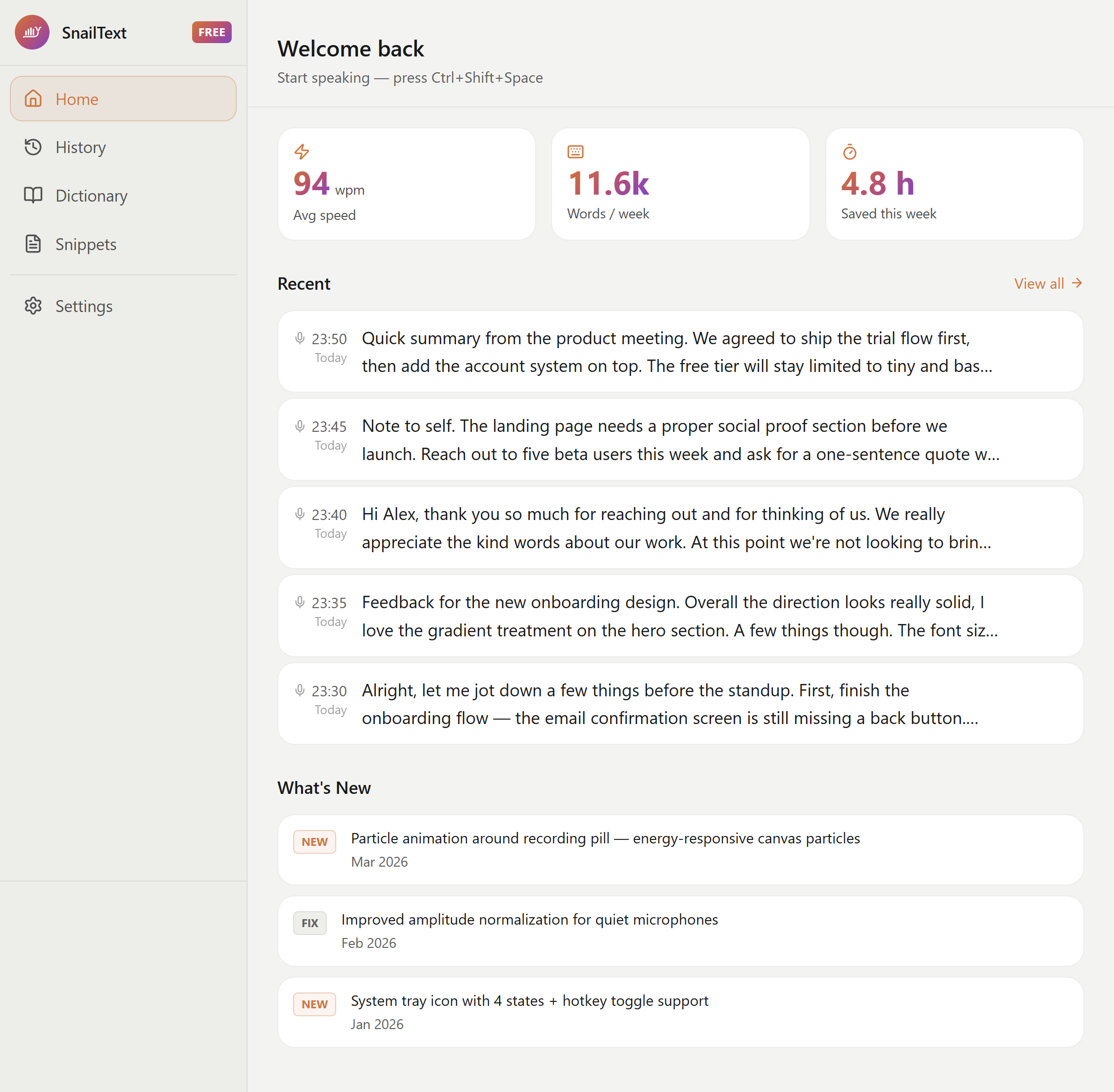 SnailText screenshot