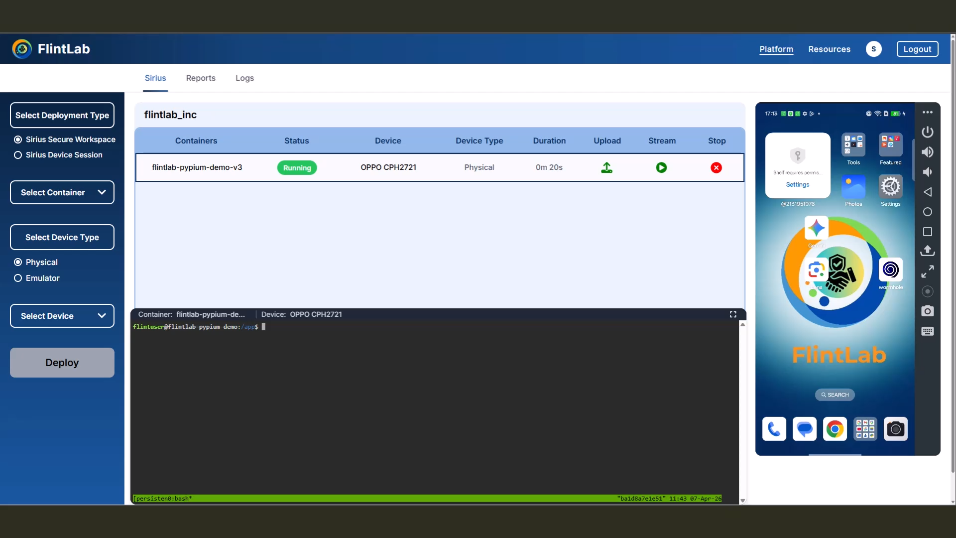 Flint Lab Inc. screenshot