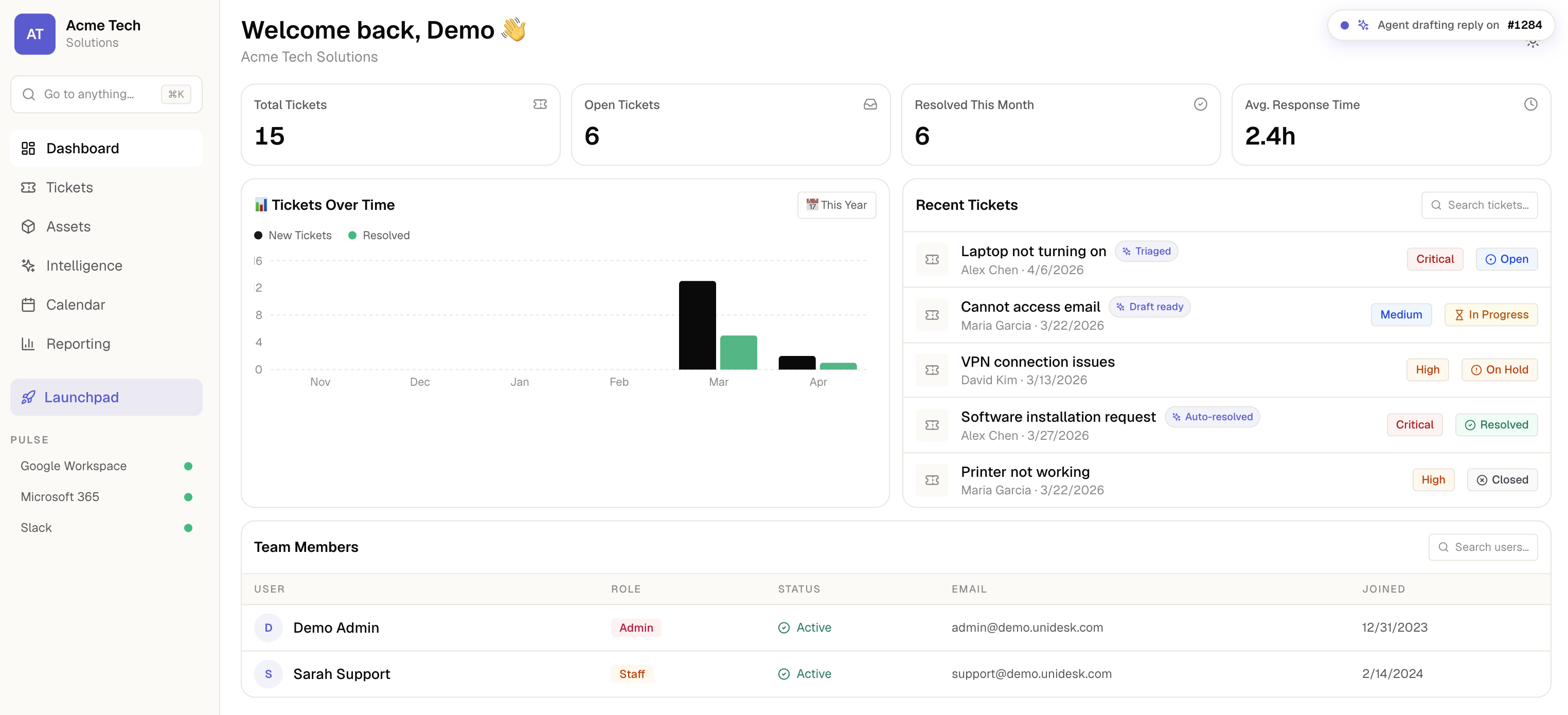 UniDesk screenshot