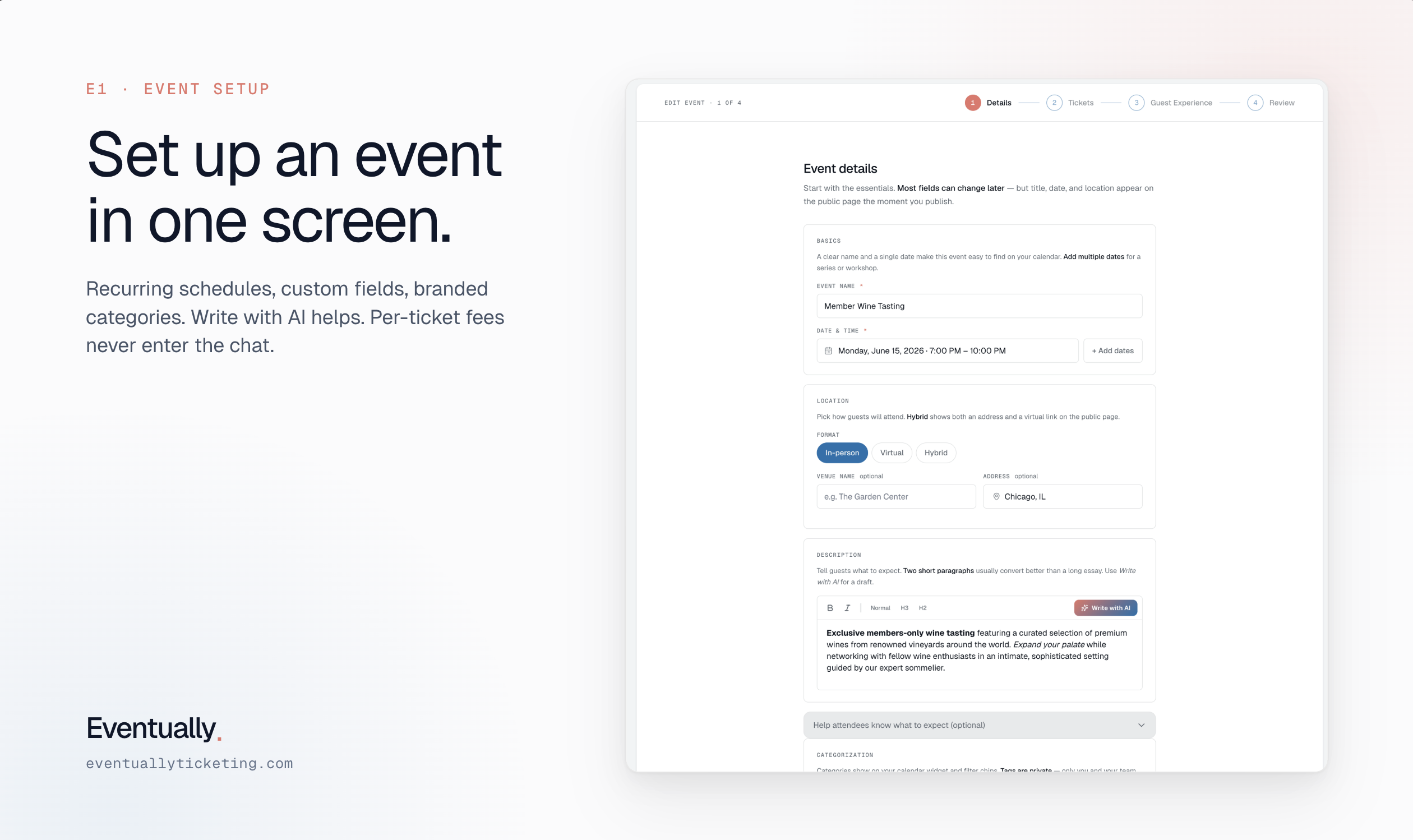Eventually Ticketing screenshot