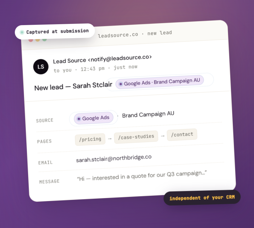 Lead Source screenshot