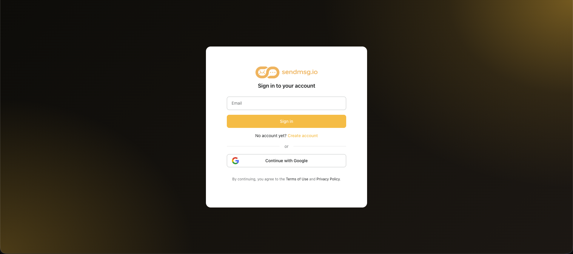 sendmsg.io screenshot