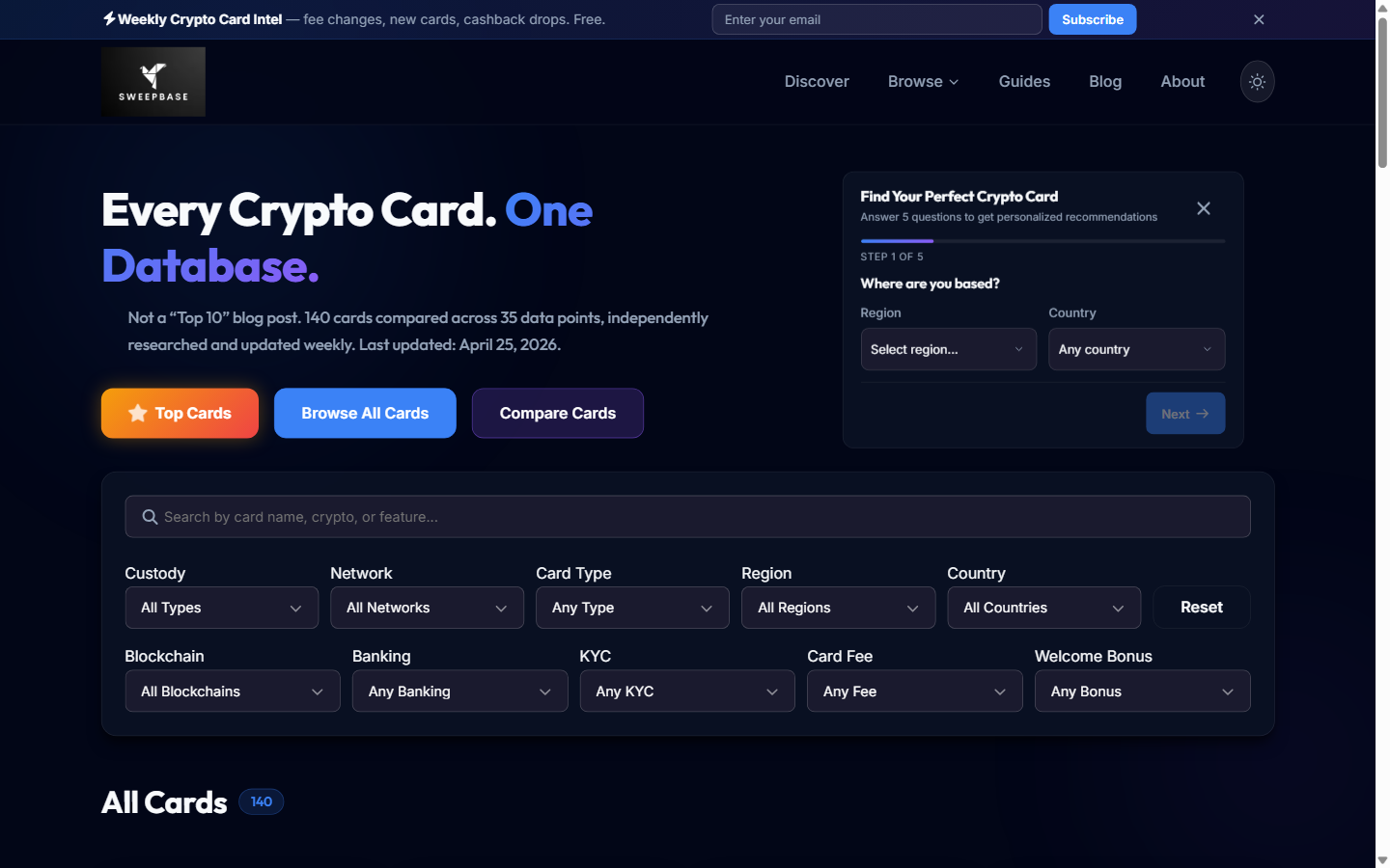 Sweepbase screenshot