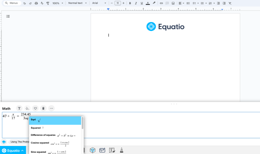 Equatio screenshot