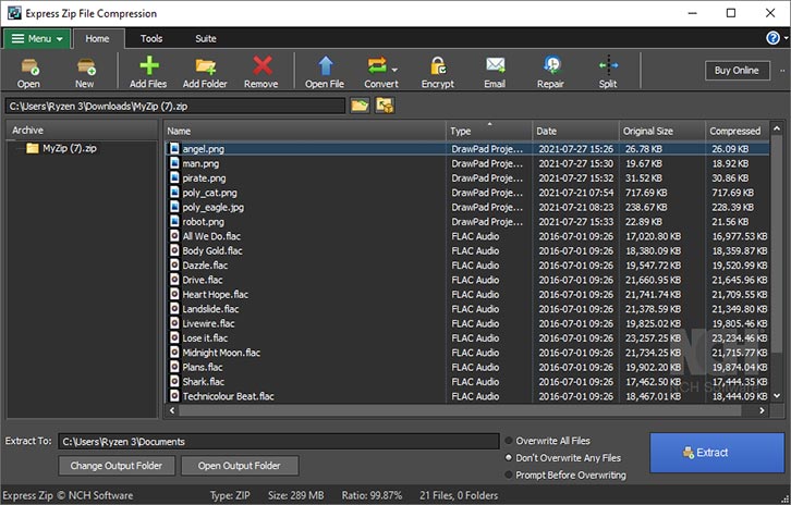 Express Zip File Compression Software screenshot