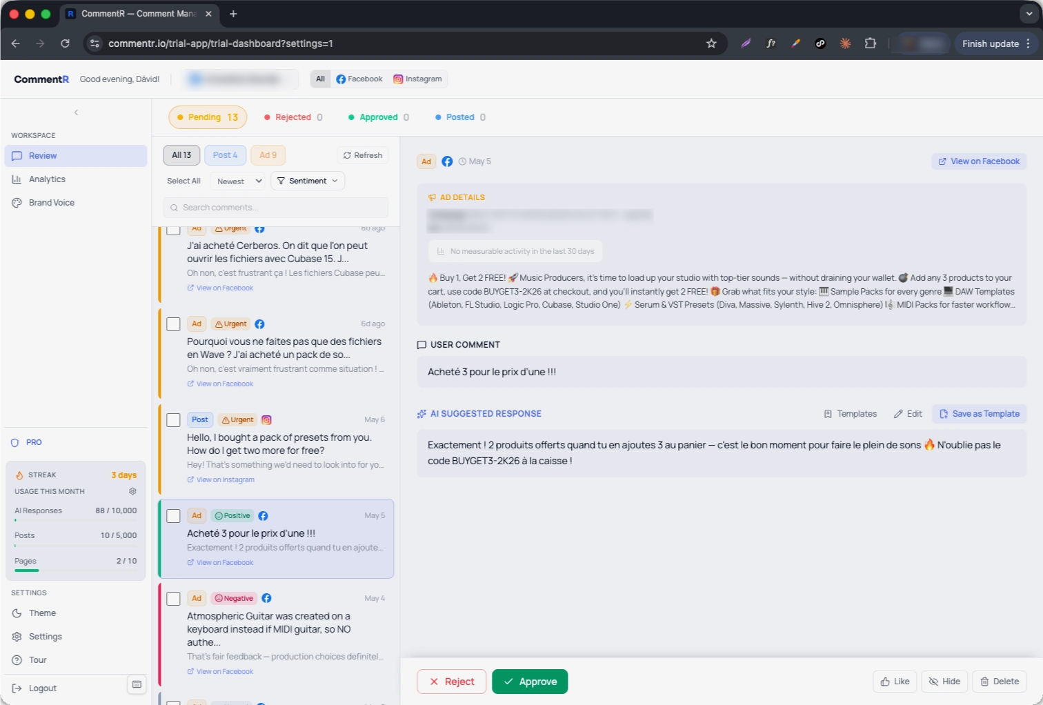 CommentR screenshot