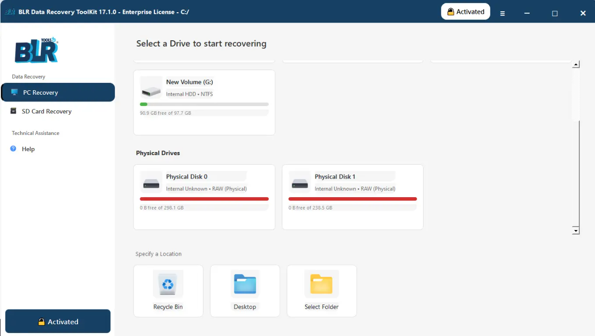 BLR Data Recovery Toolkit screenshot