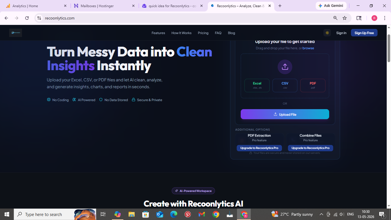 Recoonlytics screenshot