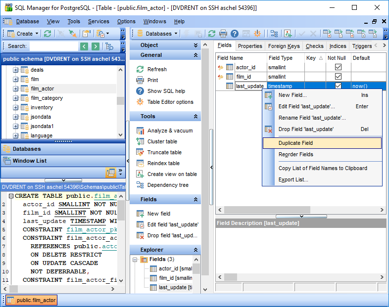 SQL Management Studio for PostgreSQL screenshot